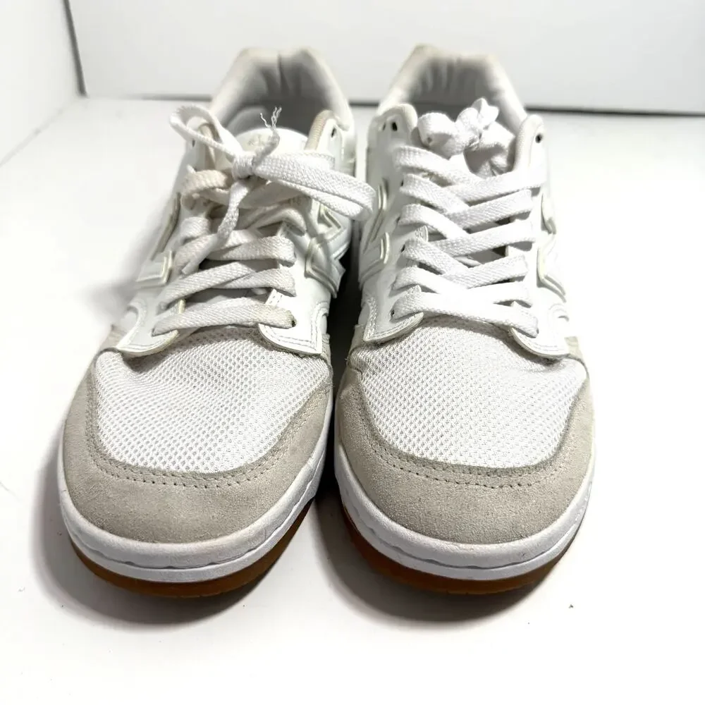 New Balance M8.5 W10 480 Sneaker Tennis Shoe White with Reflection Leather Upper